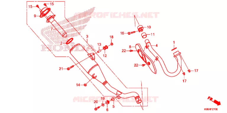 SILENCIEUX D'ECHAPPEMENT Honda MOTO 250 CRF 2020  CRF250FL