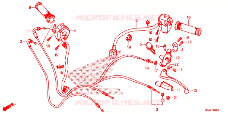 LEVIER DE GUIDON - CABLE - COMMODO Honda MOTO 300 CBF 2020  CBF300NAL_A