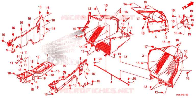 COUVERCLE SOL Honda ATV 1000 TALON 2020  SXS1000S2RL