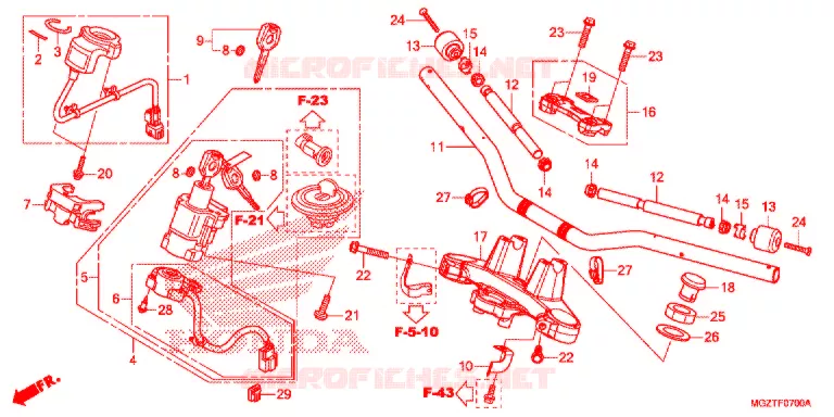 GUIDON - TE DE FOURCHE Honda MOTO 500 CB 2013  CB500FAD