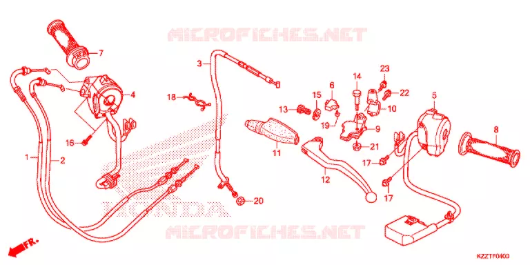 LEVIER DE GUIDON - CABLE - COMMODO Honda MOTO 250 CRF 2018  CRF250LDJ