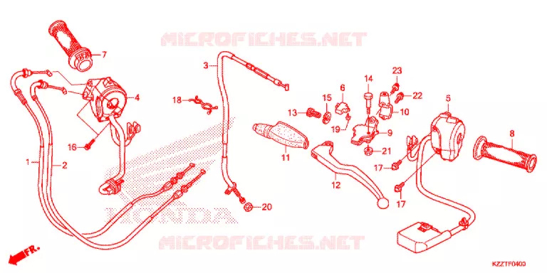 LEVIER DE GUIDON - CABLE - COMMODO Honda MOTO 250 CRF 2019  CRF250RLK