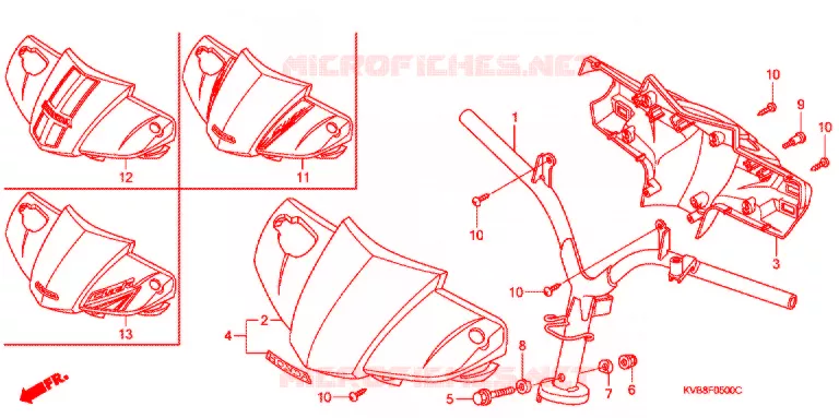 TUYAU DE GUIDON/REVETEMENT DE GUIDON  Honda SCOOTER 110 CLICK 2007  ANC110BST7