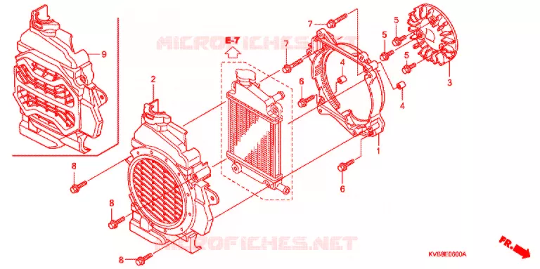 VENTILATEUR ET COUVERCLE DE RADIATEUR Honda SCOOTER 110 CLICK 2007  ANC110BST7