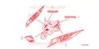 AUTOCOLLANTS (3) pour Honda ANC 110 ICON SPORT 2008