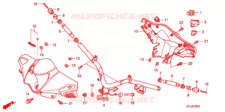 GUIDON - CARENAGE (ST8-STH) Honda MOTO 100 WAVE 2008  ANF100ST8