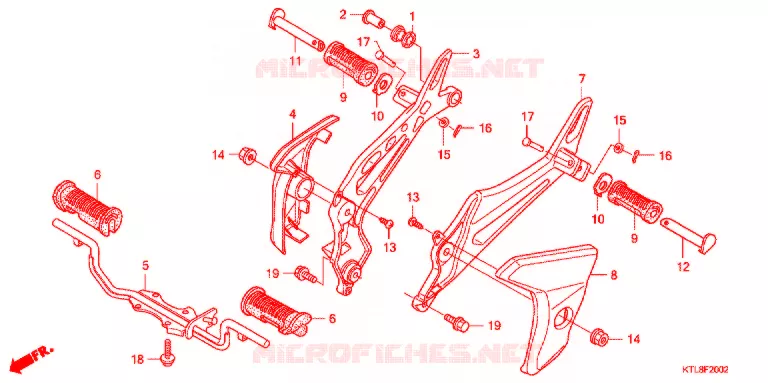 REPOSE PIED (ST8-STH) Honda MOTO 100 WAVE 2008  ANF100ST8