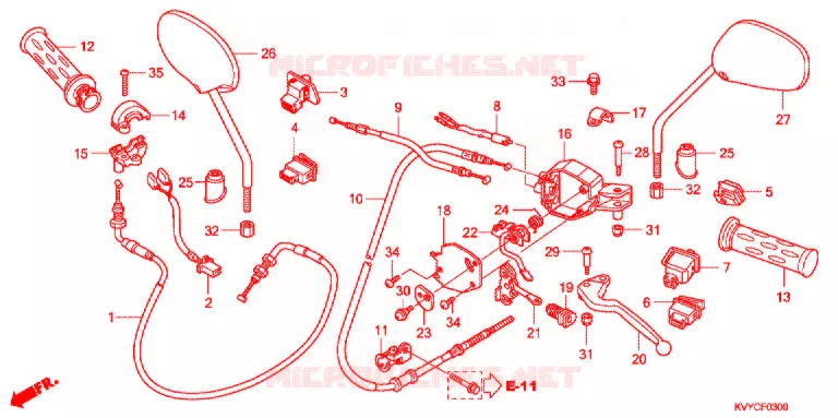 LEVIER DE GUIDON - CABLE - COMMODO Honda MOTO 110 ICON 2012  ACC110CBC