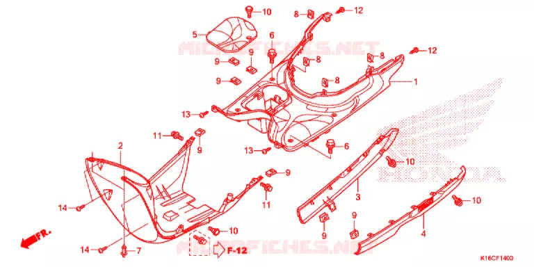 MARCHE PIEDS Honda SCOOTER 110 SCOOPY 2013  ACF110CFD