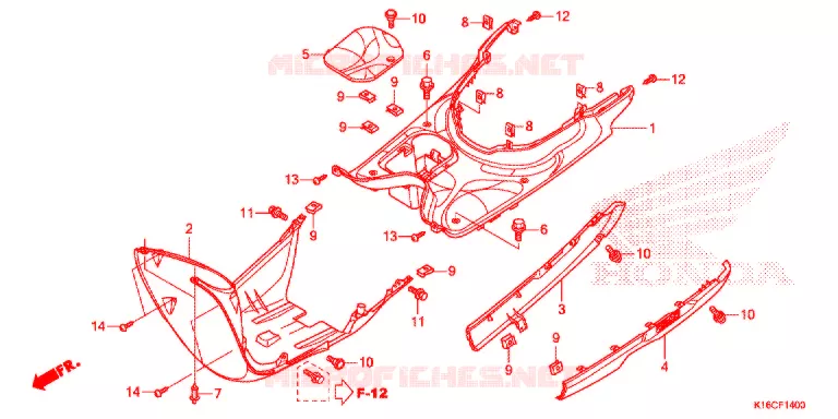 MARCHE PIEDS Honda SCOOTER 110 SCOOPY 2013  ACF110SFD
