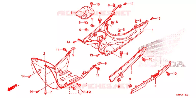 MARCHE PIEDS Honda SCOOTER 110 SCOOPY 2014  ACF110SFE_TH