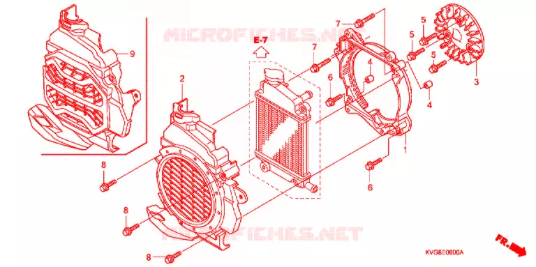 VENTILATEUR ET COUVERCLE DE RADIATEUR Honda SCOOTER 110 WAVE 2007  ANC110ACT7