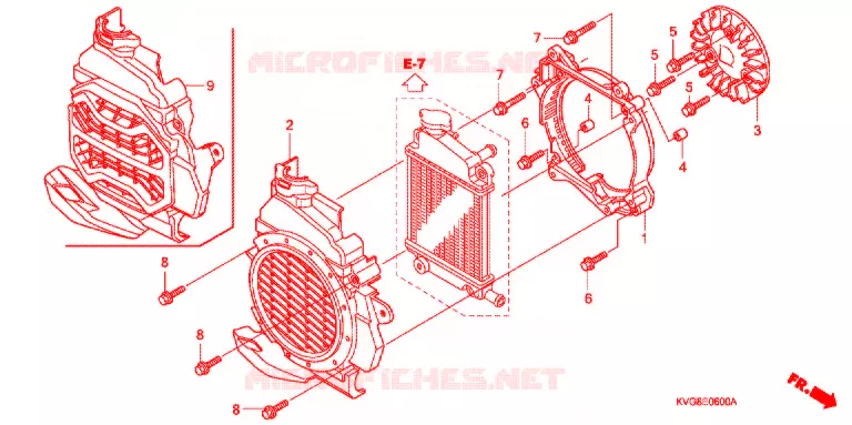 VENTILATEUR ET COUVERCLE DE RADIATEUR Honda SCOOTER 110 AIR-BLADE 2007  ANC110ART7