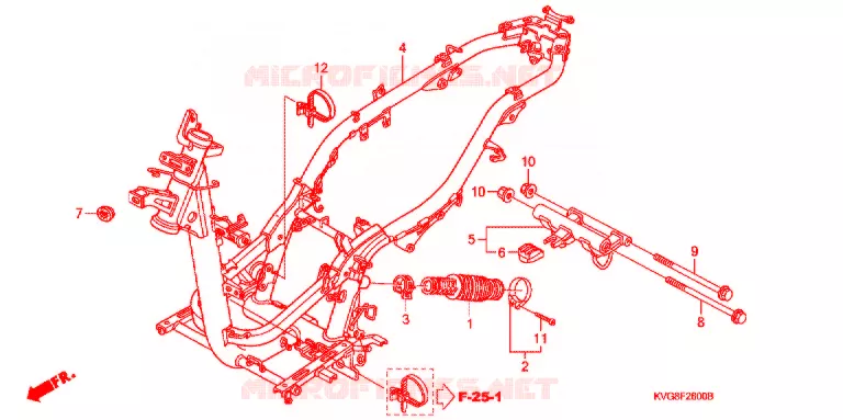 CADRE Honda SCOOTER 110 AIR-BLADE 2008  ANC110AST8