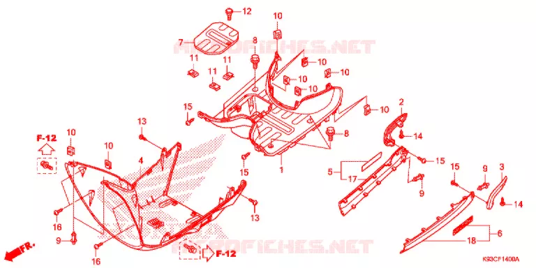 MARCHE PIEDS Honda SCOOTER 110 SCOOPY 2019  ACF110CBTK