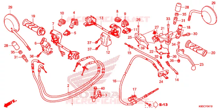 LEVIER DE GUIDON - CABLE - COMMODO Honda SCOOTER 110 SCOOPY 2020  ACF110CBTL