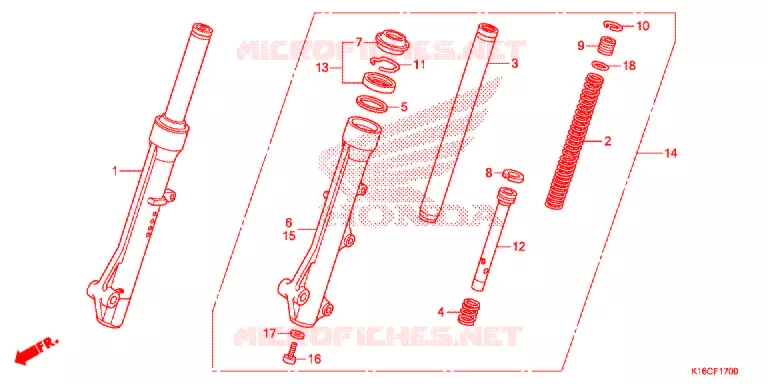 FOURCHE Honda SCOOTER 110 SCOOPY 2015  ACF110CSFF