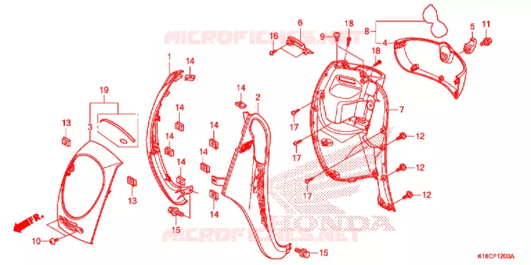 CARENAGE AVANT Honda SCOOTER 110 SCOOPY 2016  ACF110CSFG