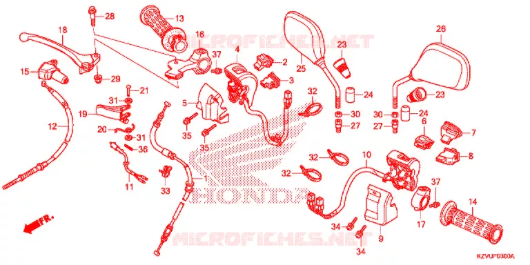 LEVIER DE GUIDON - CABLE - COMMODO Honda MOTO 110 CUB 2015  NBC110BNF