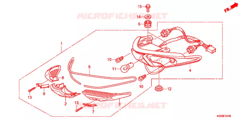 FEUX ARRIERE Honda MOTO 110 WAVE 2011  AFS110KDFB_3LO