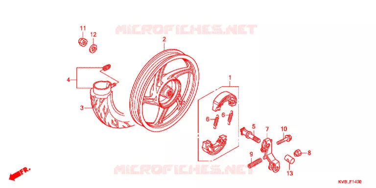 ROUE ARRIERE (MOULURE) Honda MOTO 110 CLICK 2011  ACB110CBB