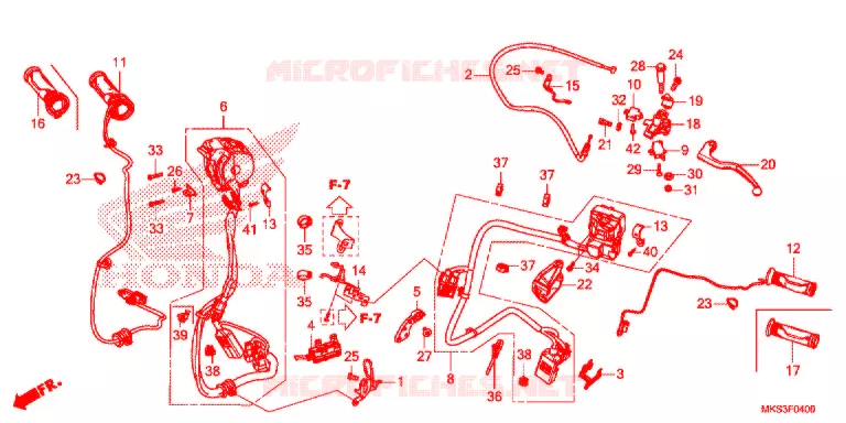 LEVIER DE GUIDON - CABLE - COMMODO (MT) Honda MOTO 1100 AFRICA-TWIN 2020  CRF1100AL2L