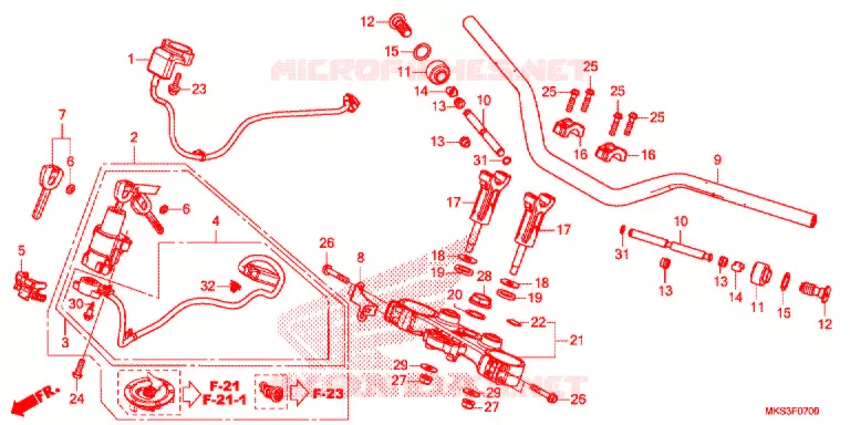 GUIDON - TE DE FOURCHE Honda MOTO 1100 AFRICA-TWIN 2020  CRF1100D2L