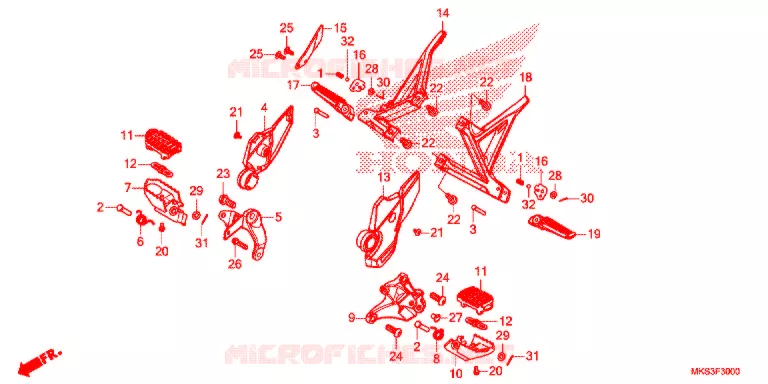 REPOSE PIED Honda MOTO 1100 AFRICA-TWIN 2020  CRF1100DL2L
