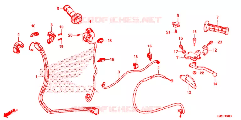 LEVIER DE GUIDON - CABLE - COMMODO Honda MOTO 125 CRF 2020  CRF125FBL