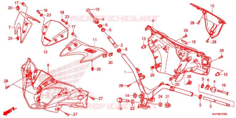 GUIDON - CARENAGE Honda MOTO 125 DASH 2021  AFP125CRFL