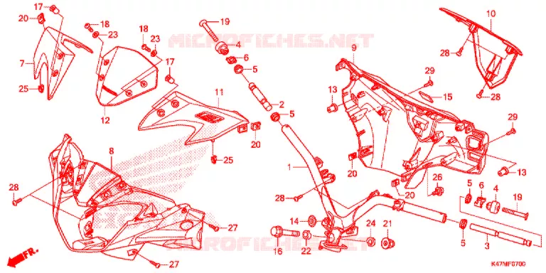 GUIDON - CARENAGE Honda MOTO 125 DASH 2021  AFP125CSFL