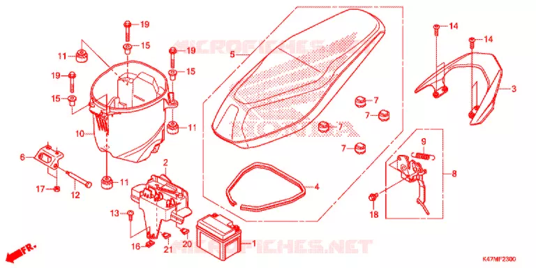 SELLE Honda MOTO 125 DASH 2020  AFP125CSFL