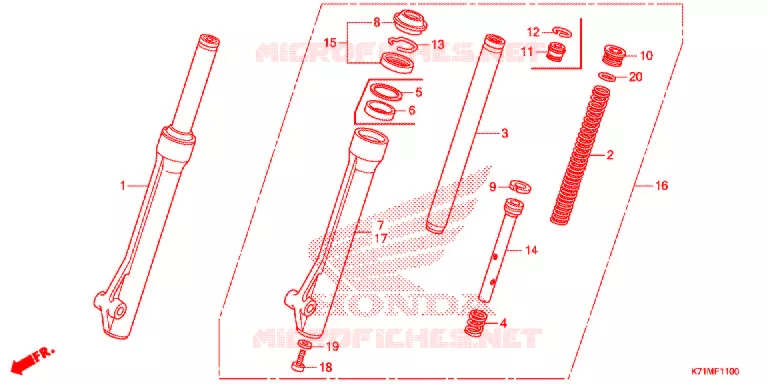 FOURCHE Honda MOTO 110 WAVE 2019  AFS110MCSL