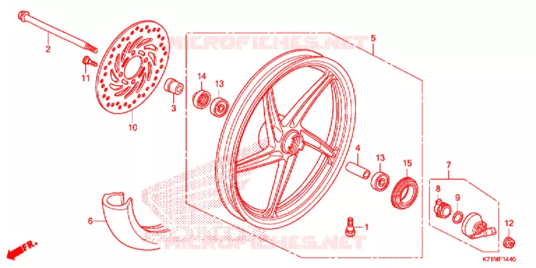 ROUE AVANT (AFS110MCS) Honda MOTO 110 WAVE 2021  AFS110MCSL