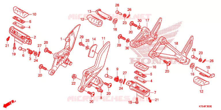 REPOSE PIED Honda MOTO 300 CBR 2020  CBR300RL