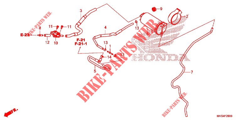 SYSTÈME DE RECYCLAGE DES GAZ pour Honda AFRICA TWIN 1100 ADVENTURE 2020