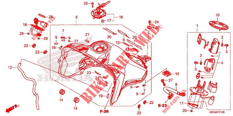 RESERVOIR A CARBURANT   POMPE A ESSENCE (CRF1100A/D) pour Honda AFRICA TWIN 1100 DCT 2020