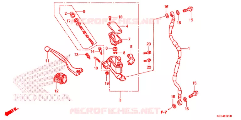 MAITRE CYLINDRE DE FREIN AVANT Honda MOTO 150 CRF 2009  CRF150RB9