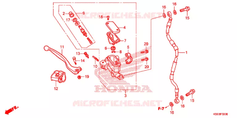 MAITRE CYLINDRE DE FREIN AVANT Honda MOTO 150 CRF 2020  CRF150RL