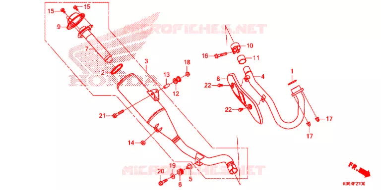SILENCIEUX D'ECHAPPEMENT Honda MOTO 250 CRF 2019  CRF250FK