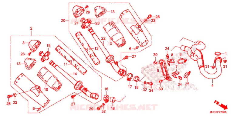 SILENCIEUX D'ECHAPPEMENT Honda MOTO 450 CRF 2020  CRF450RWEL