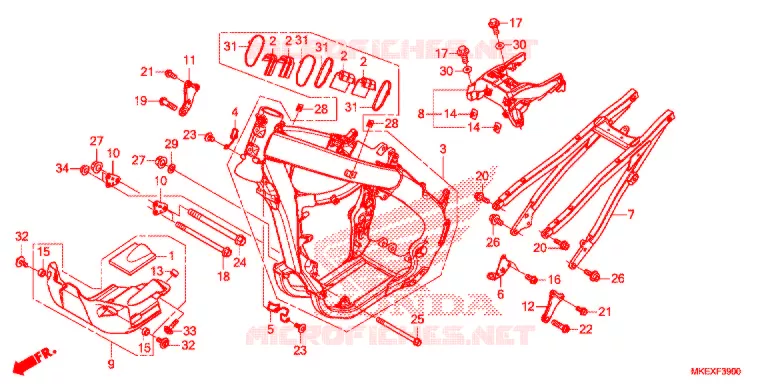 CADRE Honda MOTO 450 CRF 2021  CRF450XK