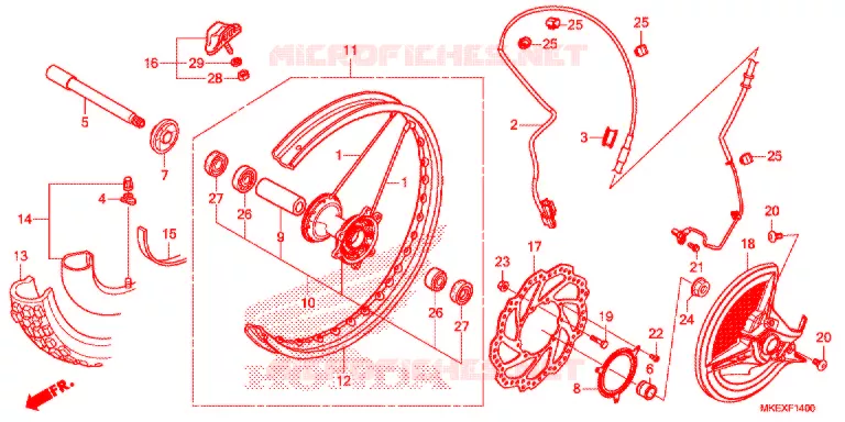 ROUE AVANT Honda MOTO 450 CRF 2019  CRF450XK