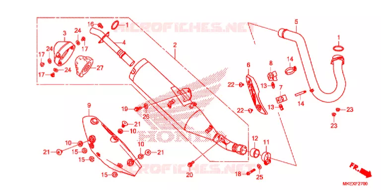 SILENCIEUX D'ECHAPPEMENT Honda MOTO 450 CRF 2022  CRF450XK
