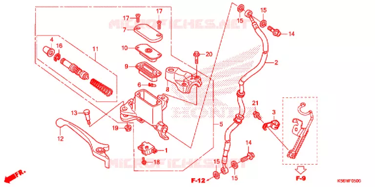 MAITRE CYLINDRE DE FREIN AVANT Honda MOTO 150 RS 2021  FS150FL