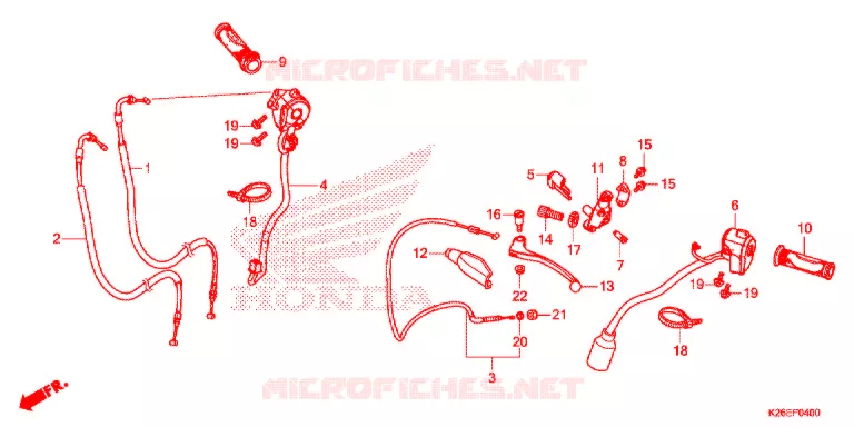 LEVIER DE GUIDON - CABLE - COMMODO Honda MOTO 125 MSX 2020  MSX125L_2KO