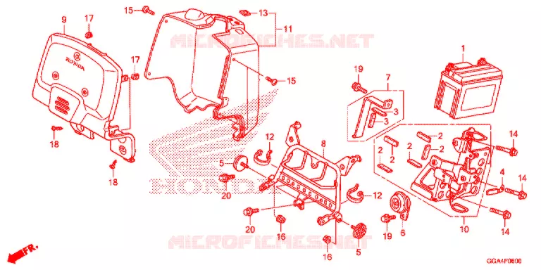 CARENAGE AVANT - BATTERIE Honda SCOOTER 50 RUCKUS 2021  NPS50L_A