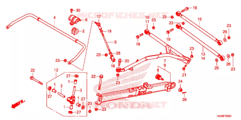 TRIANGLES - BARRE ANTI ROULIS (SXS1000S2R) Honda ATV 1000 TALON 2021  SXS1000S2RM