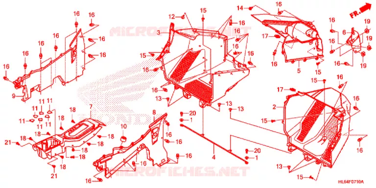 COUVERCLE SOL Honda ATV 1000 TALON 2021  SXS1000S2XM