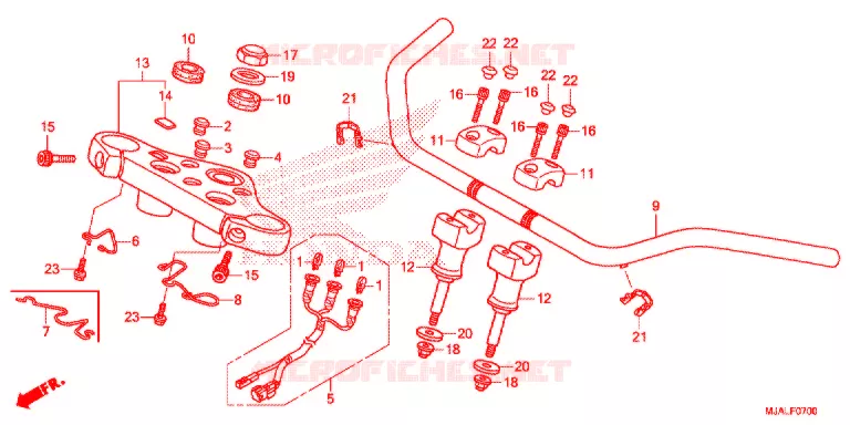 GUIDON (VT750C/CS) Honda MOTO 750 SHADOW 2021  VT750CSL
